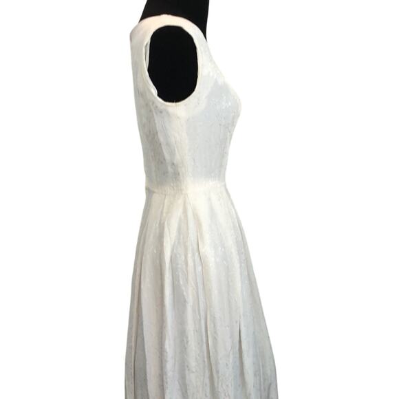 Vintage 1960s white light brocade gown maxi dress prom wedding size small - Picture 4 of 6